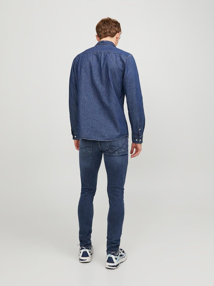 JACK &amp; JONES JJIGLENN Männer Jeans dunkelblau Basics, Casual Wear, Streetwear, 38W / 34L Blue Denim