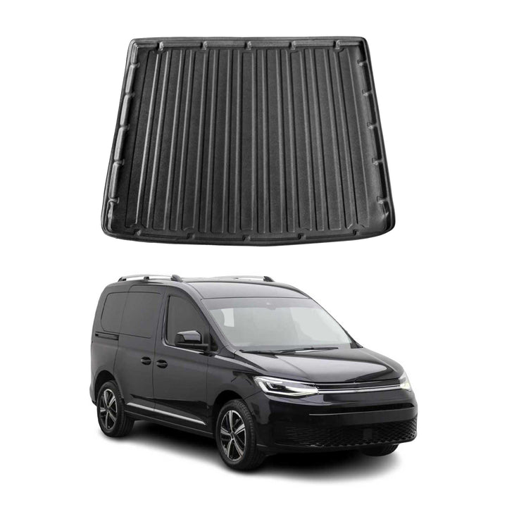 OMAC Kofferraumwanne Laderaumwanne kompatibel mit VW Caddy 2020-2026 Gummi TPE Schwarz