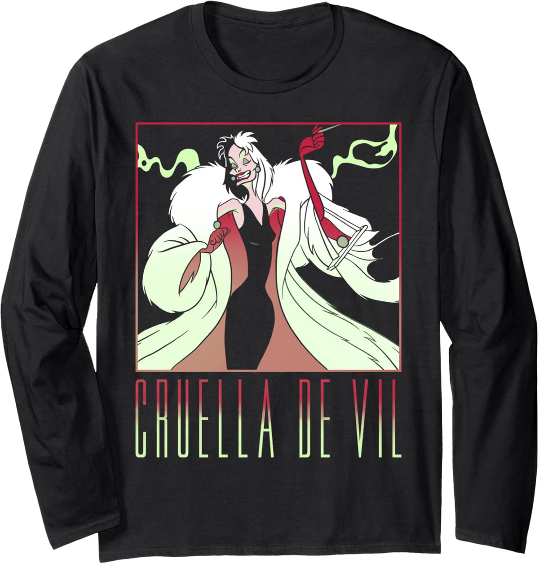 Disney 101 Dalmatians Cruella De Vil Portrait Box Up Langarmshirt