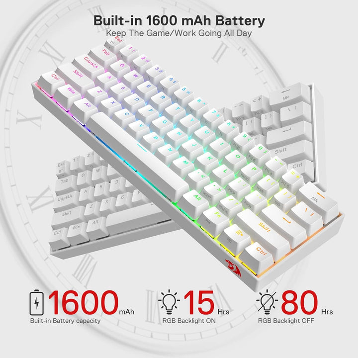 Redragon K530 Pro 60% kabellose mechanische RGB-Tastatur, Bluetooth/2,4 GHz/kabelgebunden, 3 Modi, 6