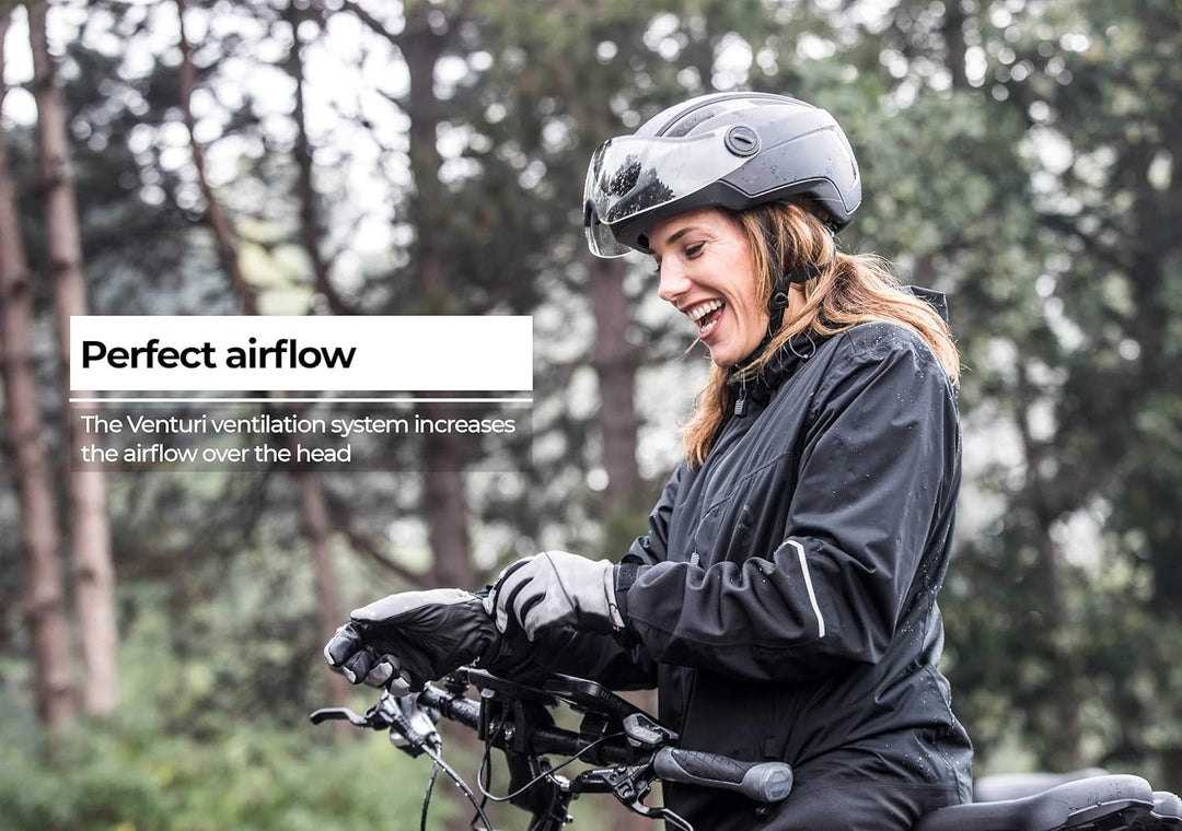 BBB Cycling Fahrradhelm Indra speed 45 Faceshield Urban + E-bike Safety Superleichter Verstellbarer