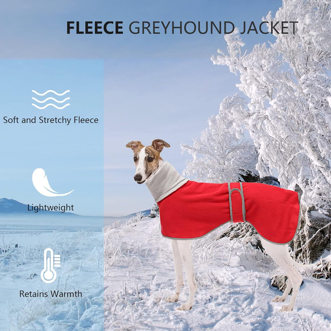 Geyecete Fleece Hundemantel Pullover Windhunde,Whippet winterjacken ,Verstellbaren Hundeweste,kleidu