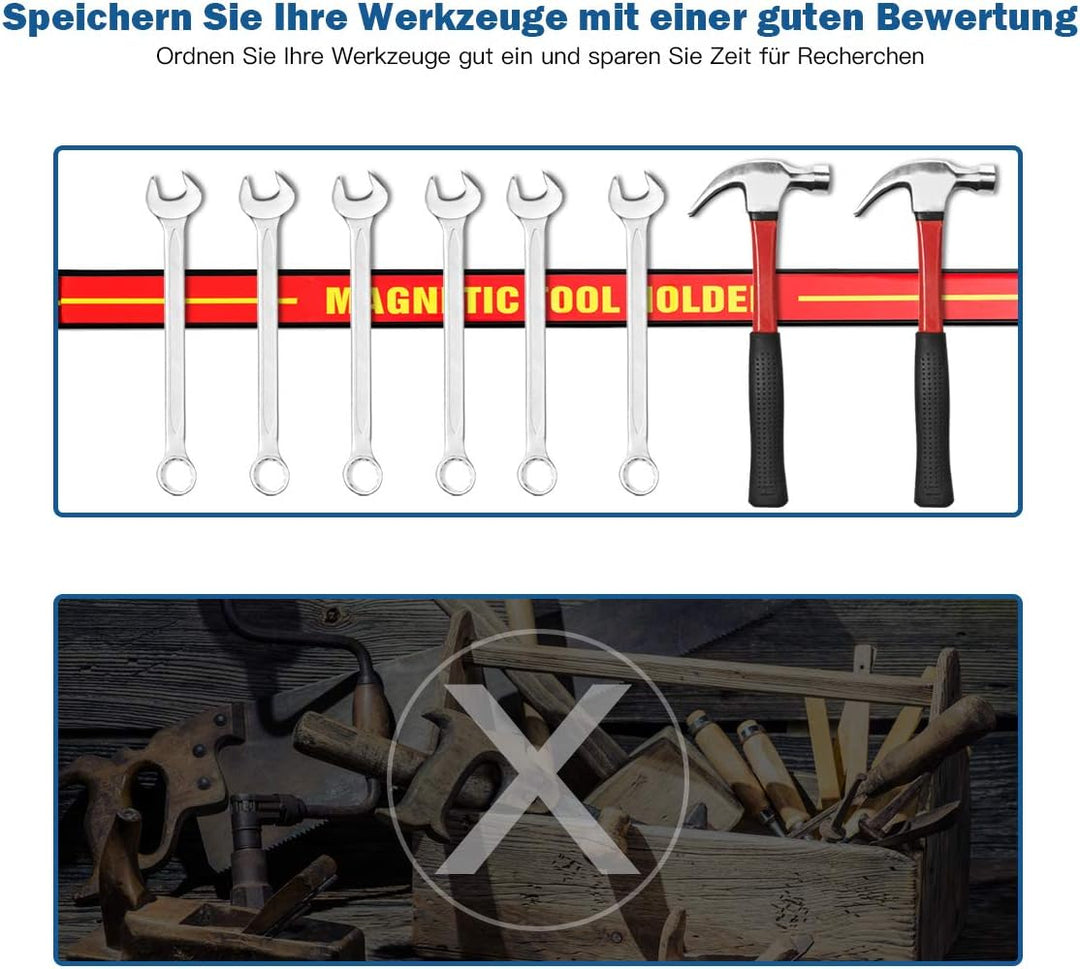 GOPLUS Magnetleiste, Magnet Werkzeughalter Rot, Werkzeug Halterung, Werkzeugleiste, Magnetischer Wer