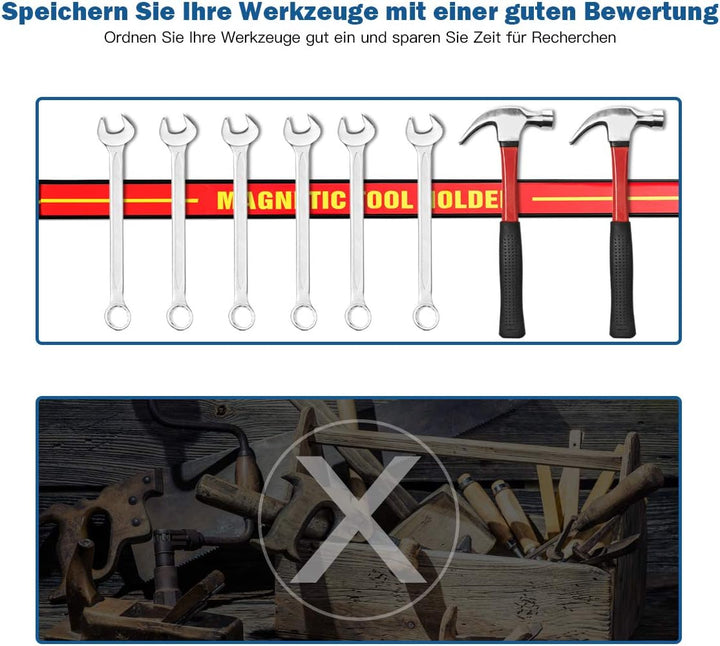 GOPLUS Magnetleiste, Magnet Werkzeughalter Rot, Werkzeug Halterung, Werkzeugleiste, Magnetischer Wer