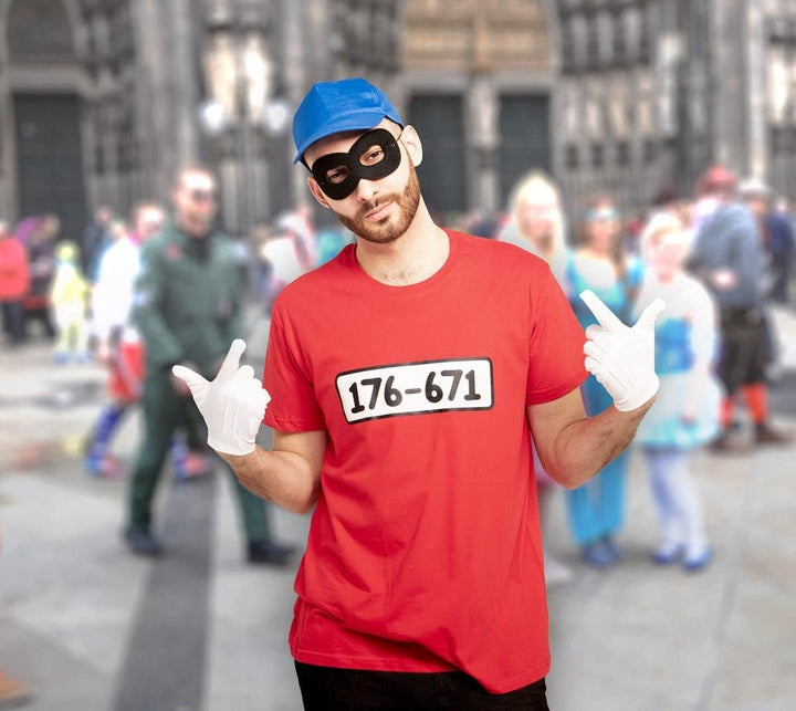 T-Shirt Herren Banditen Bande Verkleidung T Shirt Panzerknacker Kostüm Karneval Fasching Outfit JGA