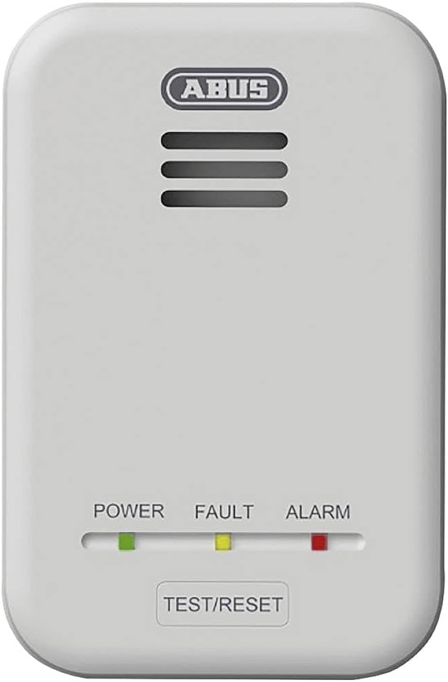 ABUS Gasmelder GWM100ME für Gasthermen - Erdgas (Methan) / Stadtgas - Alarmlautstärke 85 dB -  weiss