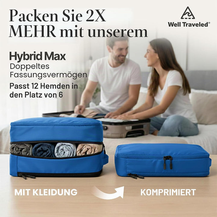 Deluxe-Kompressions-Verpackungswürfel für Reisen – maximiere den Platz im Gepäck mit patentiertem Hy