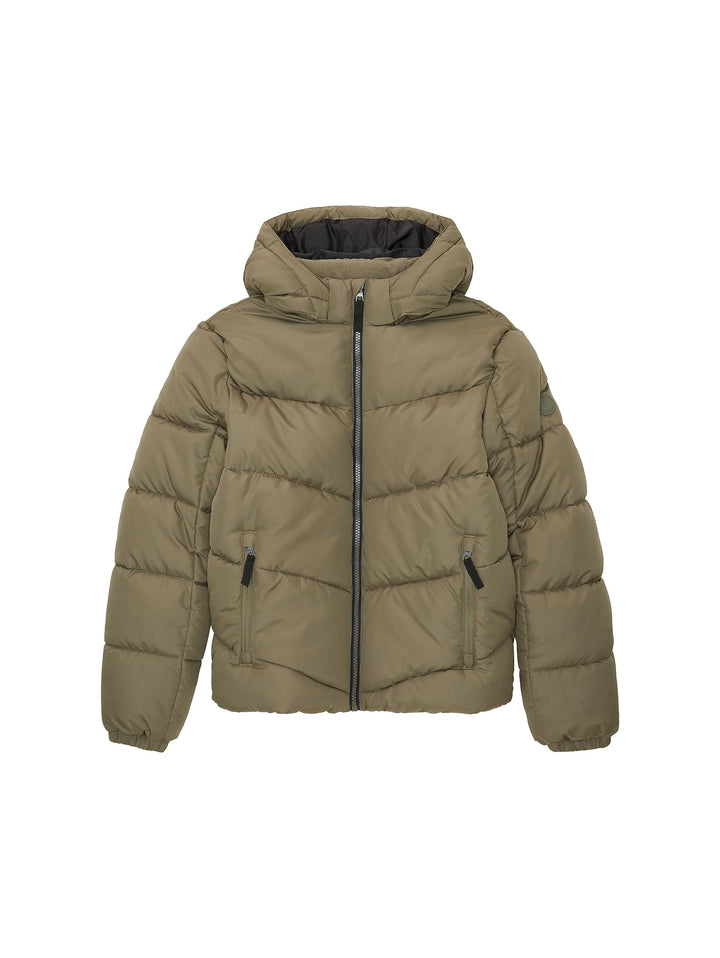 TOM TAILOR Jungen Puffer Winterjacke mit Abnehmbarer Kapuze 128 10415-dusty Olive Green, 128 10415-d