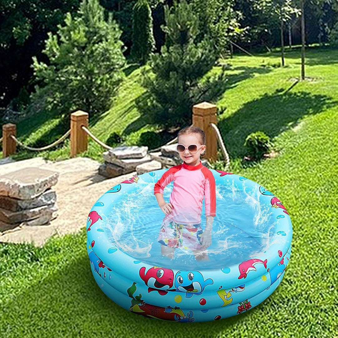Kinderpool | 90 cm aufblasbares rundes Spielbecken,Gartenpool für Kinder | für, See, Park, Hof, Outd