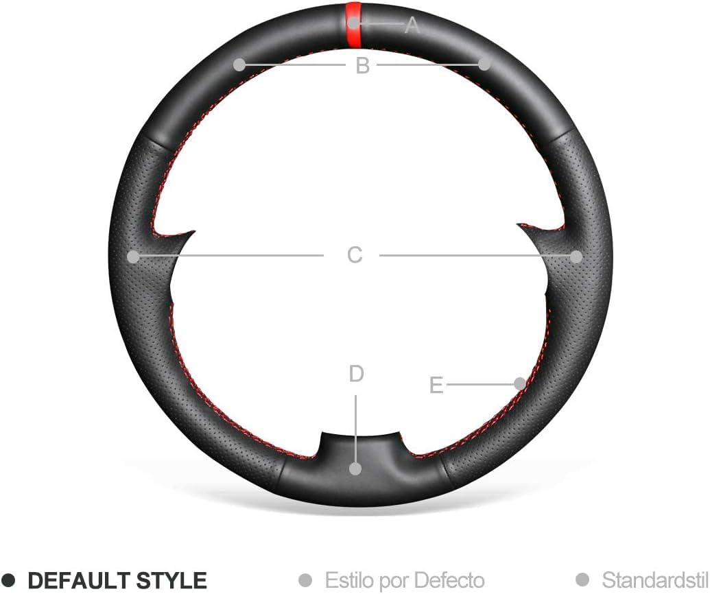 MEWANT Handgenähter Schwarzer Kunstleder Lenkradbezug für Passat B5 für Golf 4 (IV) für Bora für Sha