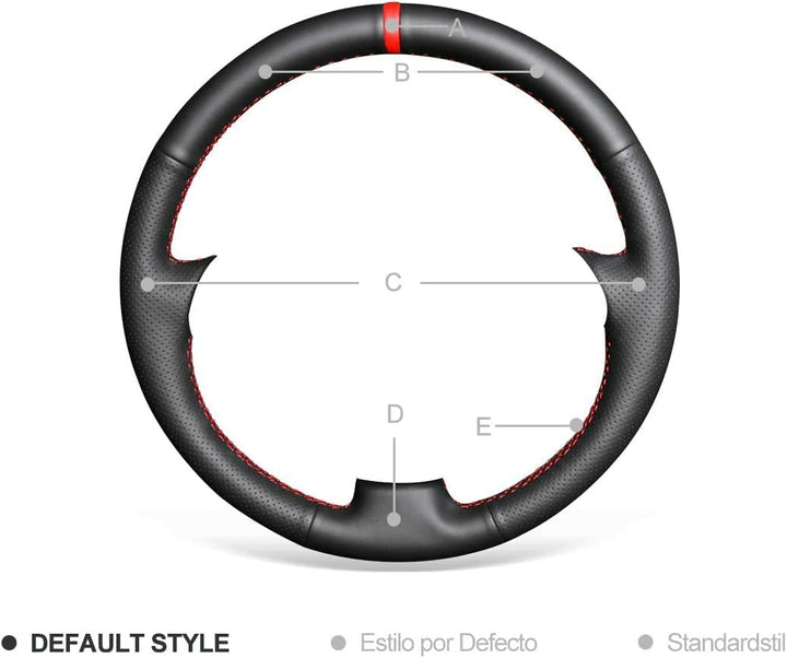 MEWANT Handgenähter Schwarzer Kunstleder Lenkradbezug für Passat B5 für Golf 4 (IV) für Bora für Sha