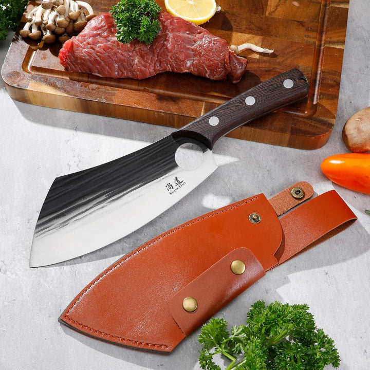 SHANGDAO Kochmesser -19 cm verbessertes serbisches Kochmesser, Fleischcleaver -Messer für Fleischsch