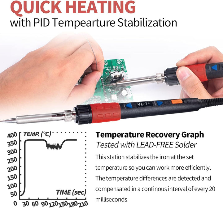 YIHUA 928D-III Lötkolben Set 110W digitales Lötset Temperaturstabilisierungsfunktion mit 3 Lötspitze