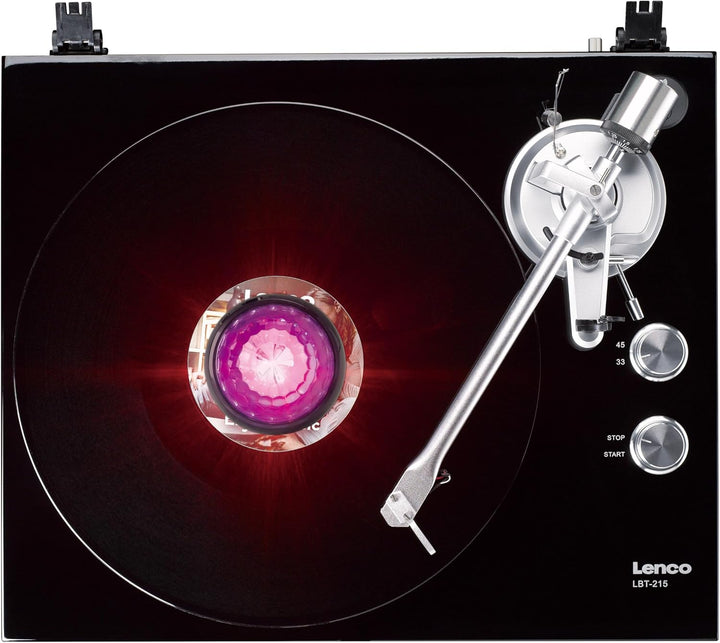 Lenco TTA-180TN - Plattenstabilisator mit RGB-Lichteffekten - 250g Plattenspieler Gewicht & Discokug