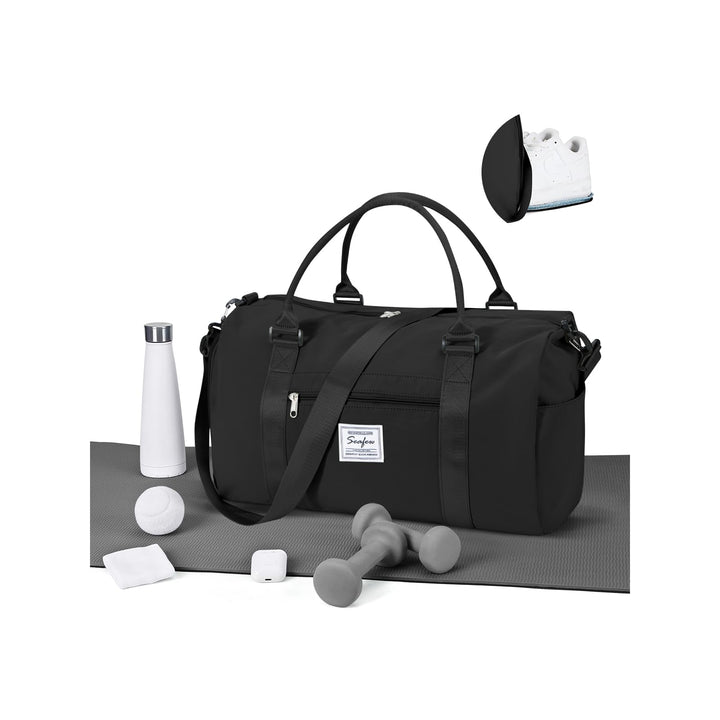 WEPLAN Sport Duffel Bag Damen Herren Sporttasche mit Schuhfach & Nassfach Reisetasche Handgepäck Tas
