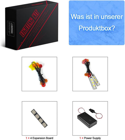 LocoLee Licht Kompatibel mit Lego Sattelzug, Nur Lichter Set - Kein Modell, Licht BeleuchtungSet Com