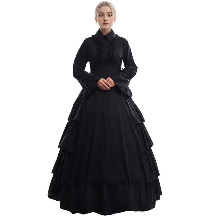 GRACEART Damen Gothic Viktorianisches Kleid Renaissance Maxi Kostüm, M
