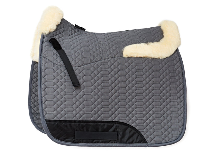 Engel Reitsport Lammfell Schabracke Half Lined mit Fellkranz vorne und hinten SCHABRA4-D-GRA-MED Sto