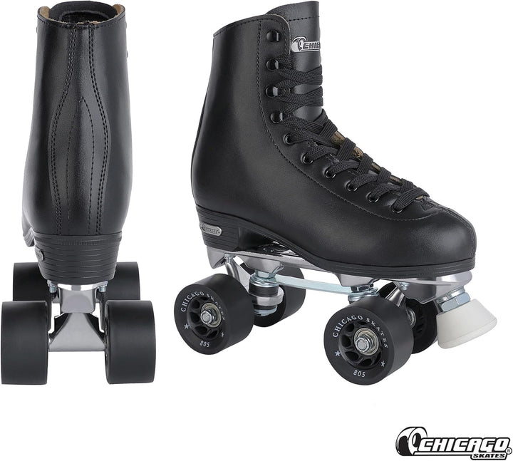 Chicago Herren Rollschuhe, Leder, gefüttert, klassisch, Schwarz 5, 5