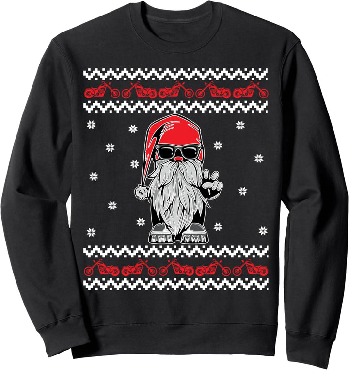 Biker Wichtel Weihnachten Motorrad Motorradfahrer Geschenk Sweatshirt