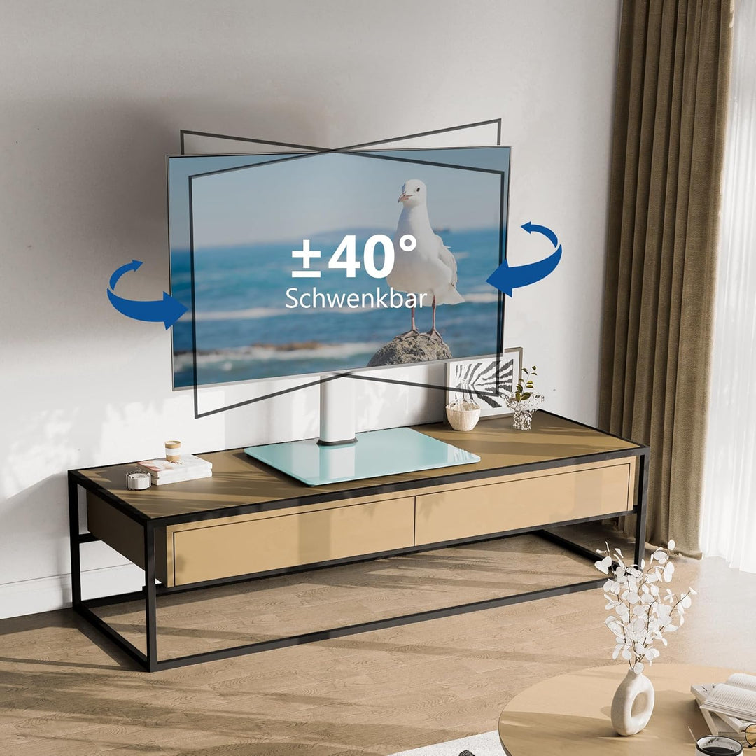 FITUEYES TV Standfuss TV Ständer Fernsehstand für 32 bis 65 Zoll Fernseher höhenverstellbar drehbar