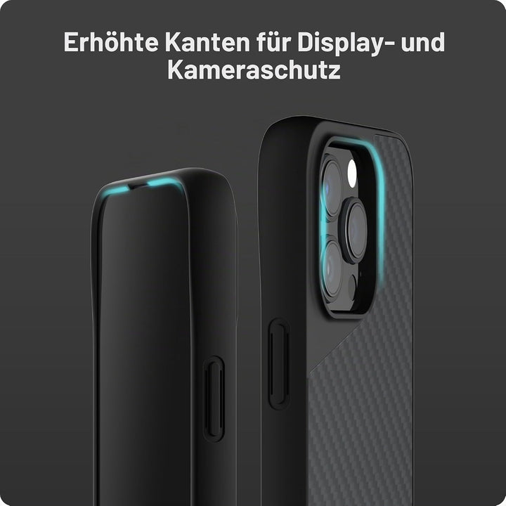 Mous - Hülle für iPhone 13 Pro Max - Carbonfaser - Limitless 4.0 - Handyhülle iPhone 13 Pro Max MagS