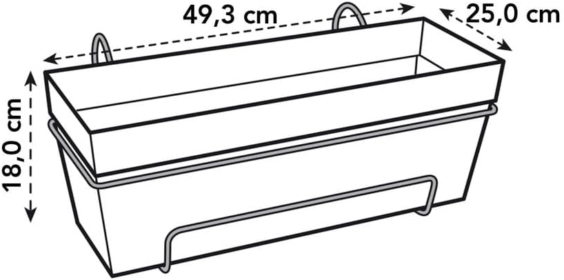Elho Loft Urban Balkonkasten Allin 1 50 - Übertopf für Balkon & Aussen - Ø 49 x H 20.5 - Anthrazit 5