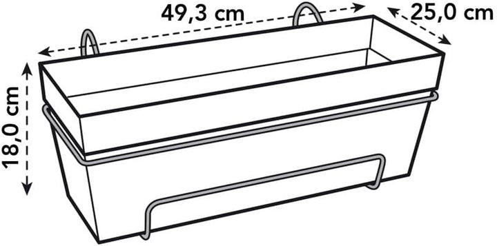 Elho Loft Urban Balkonkasten Allin 1 50 - Übertopf für Balkon & Aussen - Ø 49 x H 20.5 - Anthrazit 5