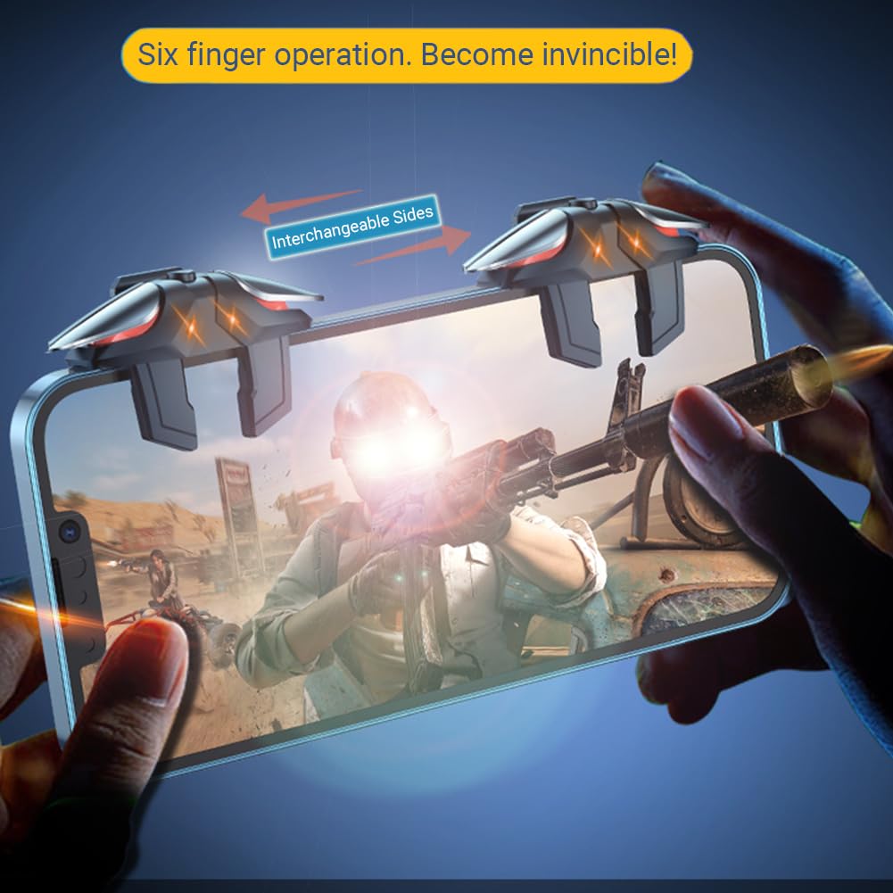 Ozkak PUBG Mobile Controller Trigger Schnellfeuer Rapide Fire 5 Stufen L1R1 L2R2 4 Auslöser Handy fü