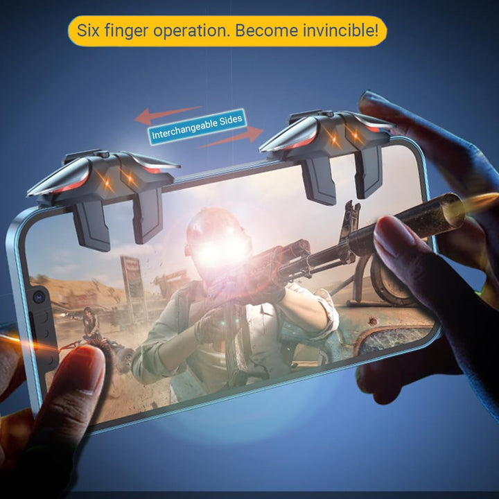 Ozkak PUBG Mobile Controller Trigger Schnellfeuer Rapide Fire 5 Stufen L1R1 L2R2 4 Auslöser Handy fü