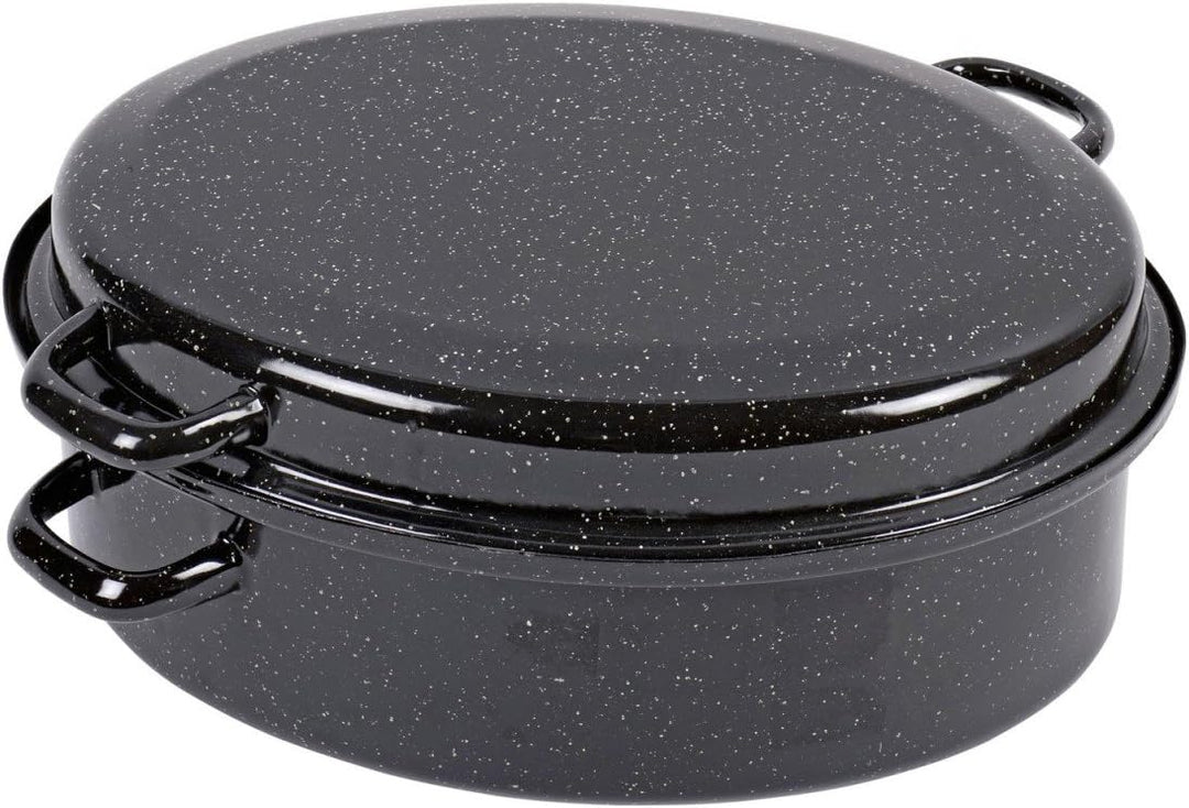 Kochstar K32711034 Delbier Emaille Roaster, E-Mail, 34 cm, Stahl emailliert, Schwarz