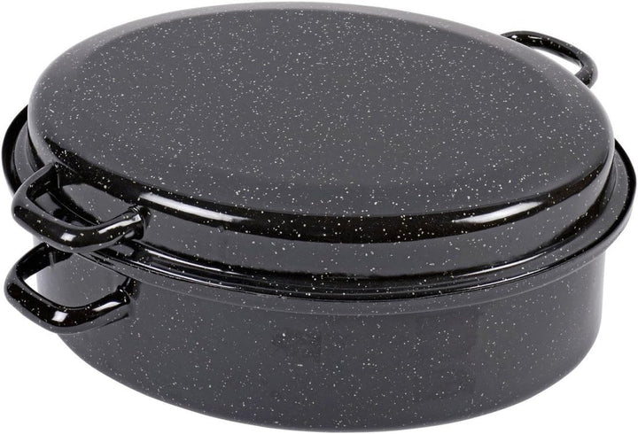 Kochstar K32711034 Delbier Emaille Roaster, E-Mail, 34 cm, Stahl emailliert, Schwarz