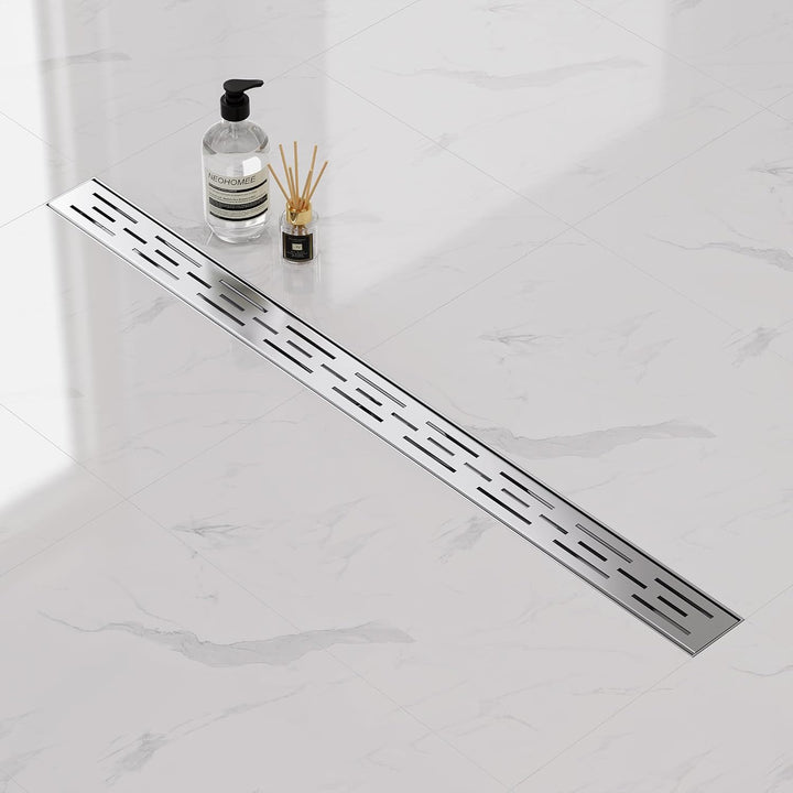 Neodrain Duschrinne 90cm Edelstahl Bodenablauf - 360° Siphon Ablaufrinne Extra Flach mit Geruchsstop