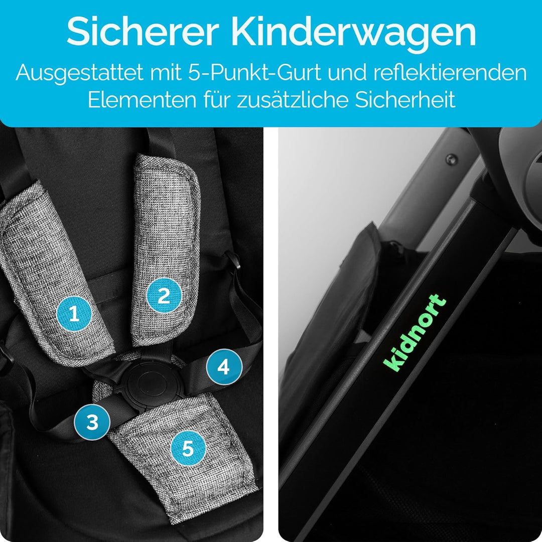 Isbjörn Kinderbuggy ab Geburt bis 22 kg, klappbar mit Liegefunktion, umsetzbare Sitzeinheit, grosse