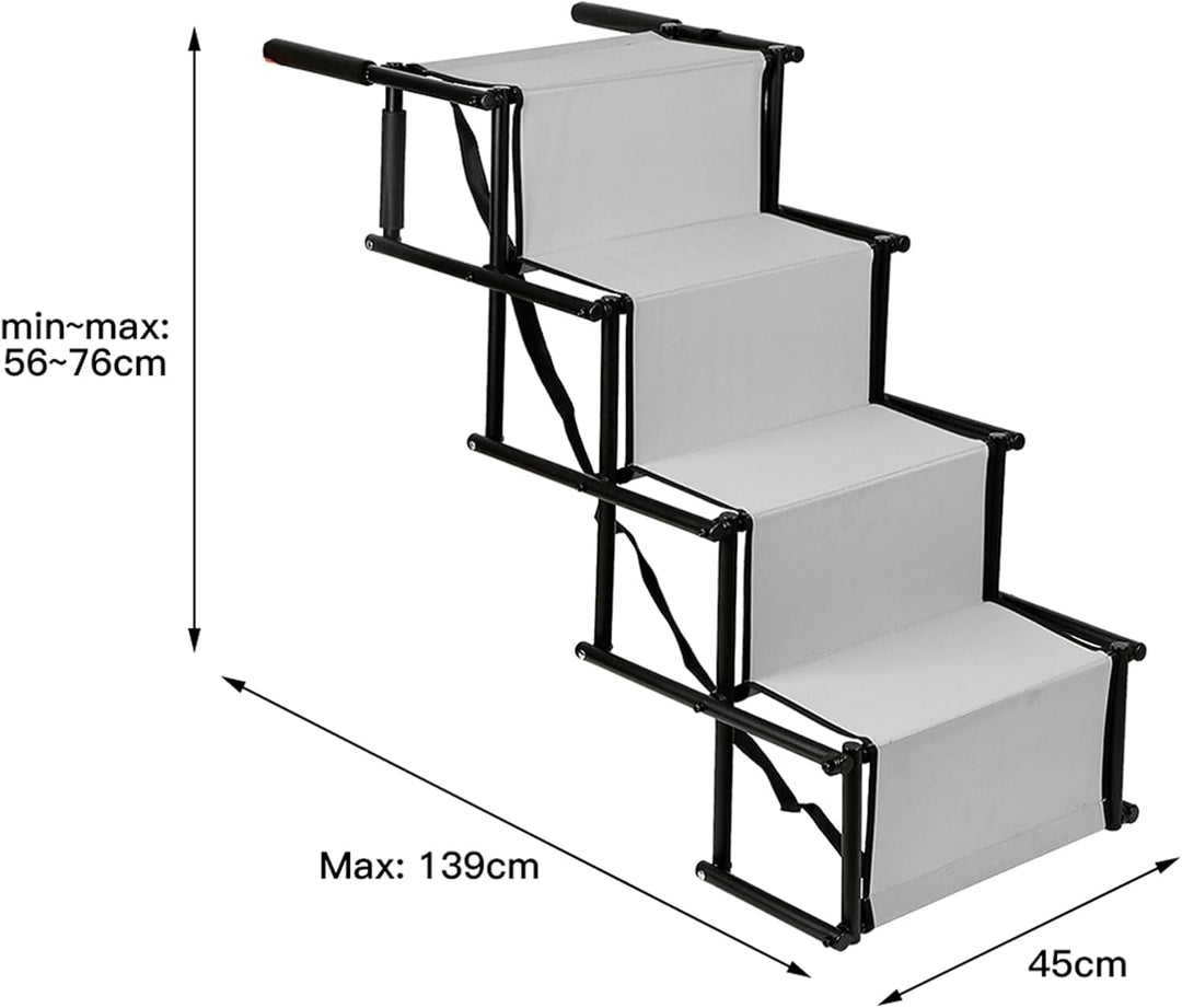 Homewell Hunderampe Auto Klappbar - Bis 70 kg Belastbar - Leicht zu Lagern - Treppe für Hunde mit Ve