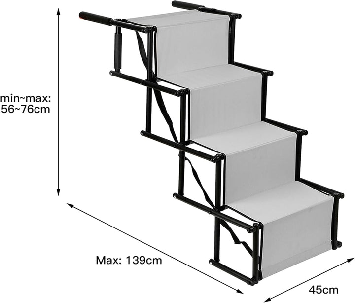Homewell Hunderampe Auto Klappbar - Bis 70 kg Belastbar - Leicht zu Lagern - Treppe für Hunde mit Ve