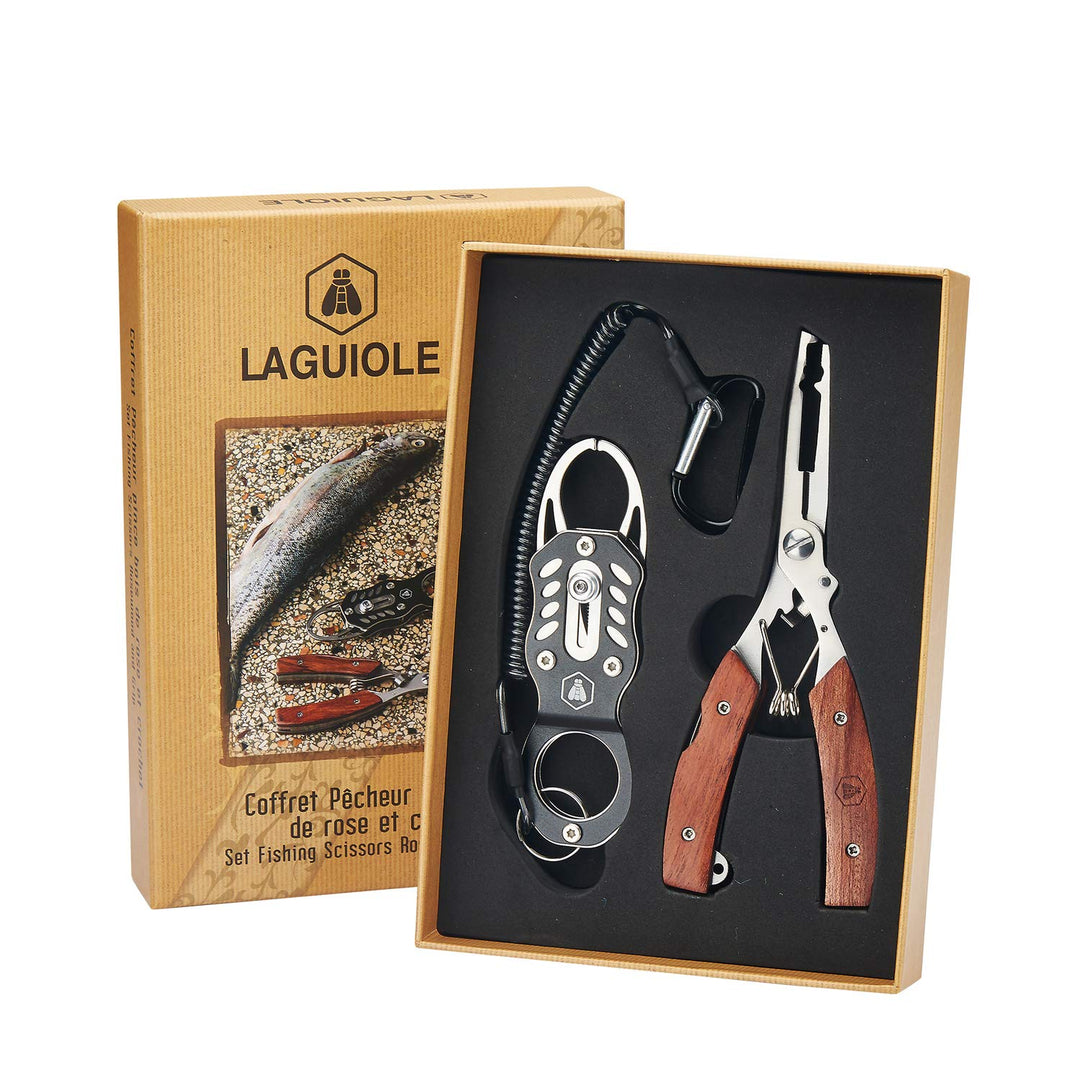 LAGUIOLE - Laguiole 4268483 Fischerkiste mit einer Zange (22 cm) und einem Edelstahlhaken mit braune