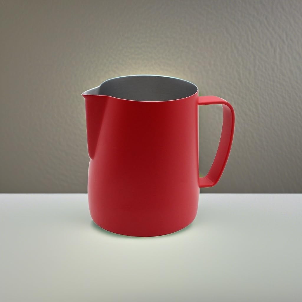Edelstahl Pitcher Krug Milch Schaumbecher Geeignet Für Kaffee Latte Und Schäumende Milch 350ml Rot 3
