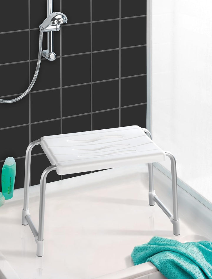 WENKO Duschhocker Secura Weiss, Wannenhocker, 120 kg Tragkraft