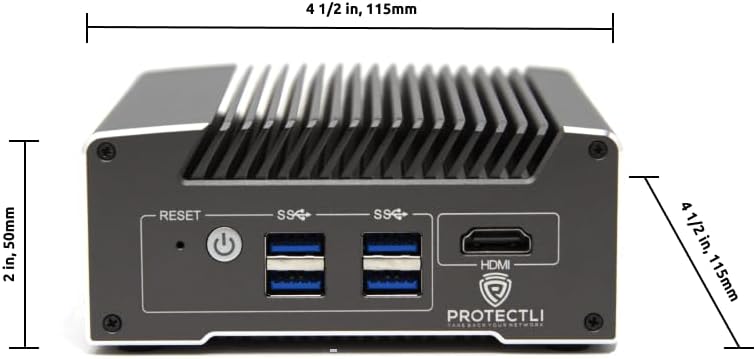 Protectli Vault V1210-2 Port, Micro Appliance/Mini PC - Intel N5105, 2X 2.5G NICs, 4GB LPDDR RAM on-