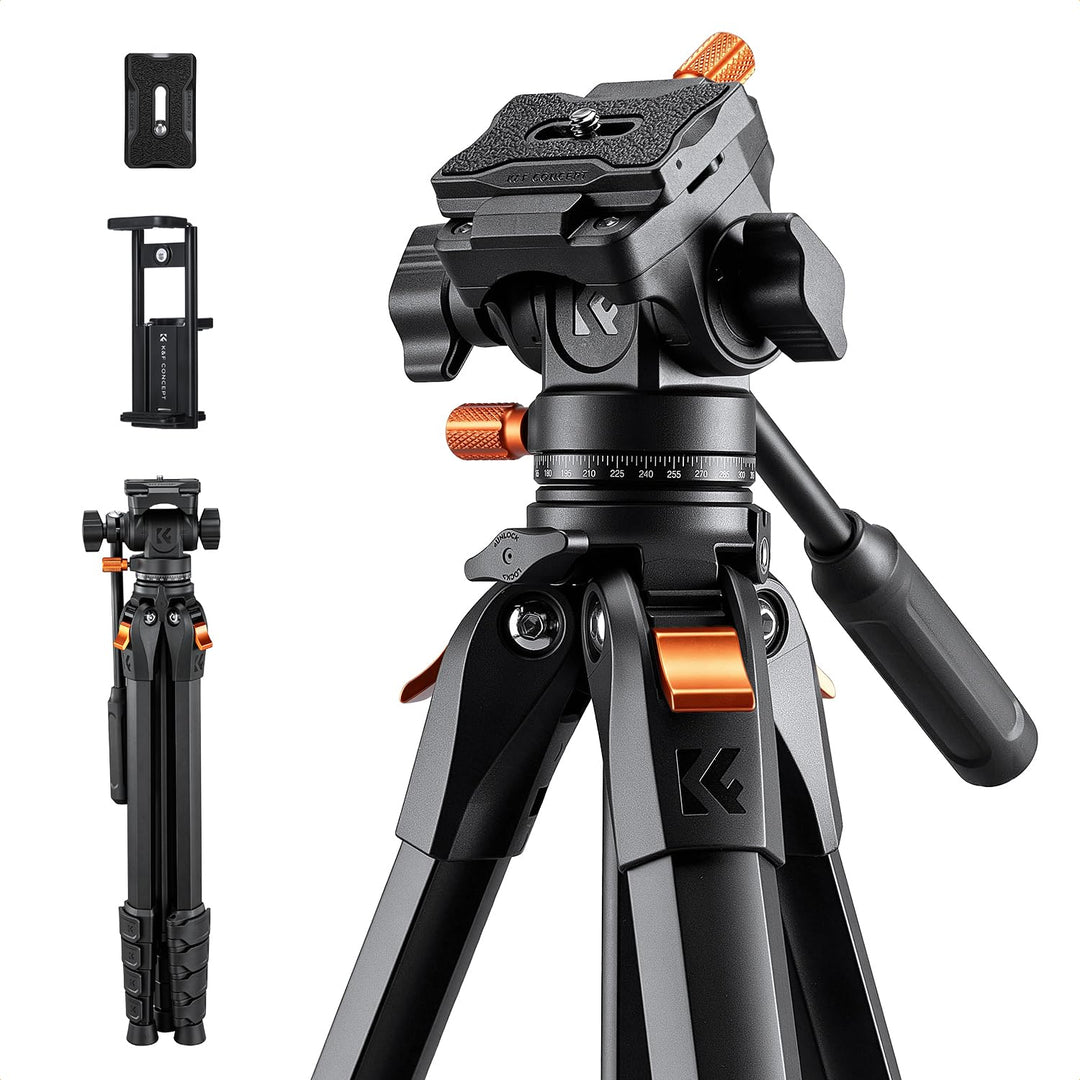 K&amp;F CONCEPT Kamera Stativ Handy Stativ | Tripod für Smartphone mit Handy Tablet Halterung, Aluminium