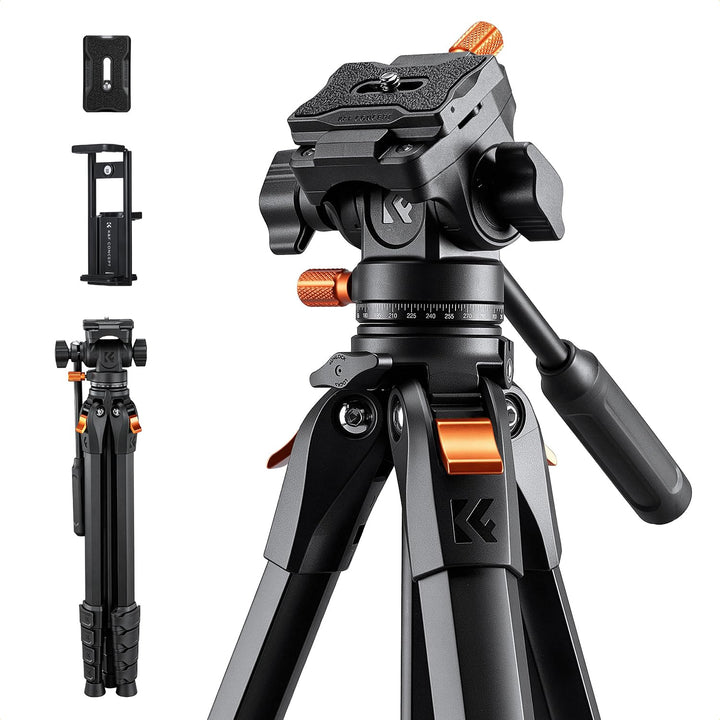 K&amp;F CONCEPT Kamera Stativ Handy Stativ | Tripod für Smartphone mit Handy Tablet Halterung, Aluminium