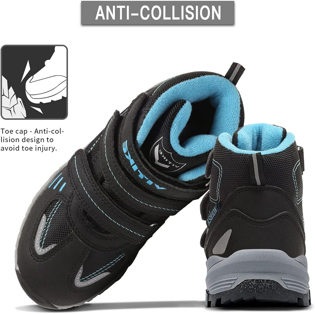 ASHION Jungen Winterschuhe Kinder Winterstiefel gefüttert und wasserdicht – rutschfeste Outdoor Wand