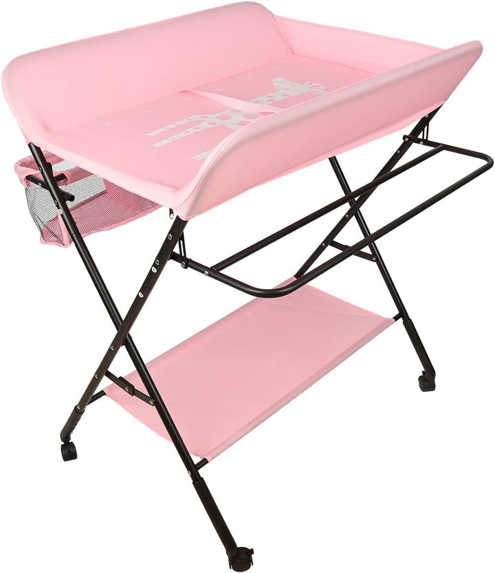 Kedia Baby Wickeltisch, Multifunktions-Wickelkommode, Babypflegetisch, Mobiler Wickeltisch mit Ablag