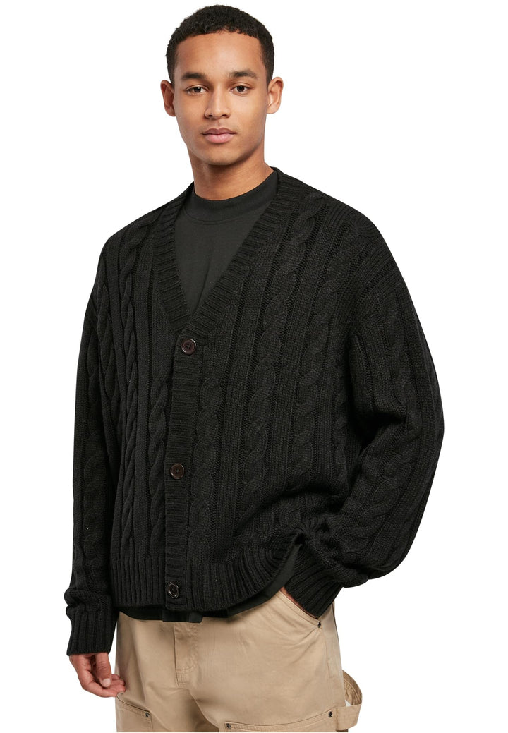 Urban Classics Herren Boxy Cardigan Sweatshirts S Schwarz, S Schwarz