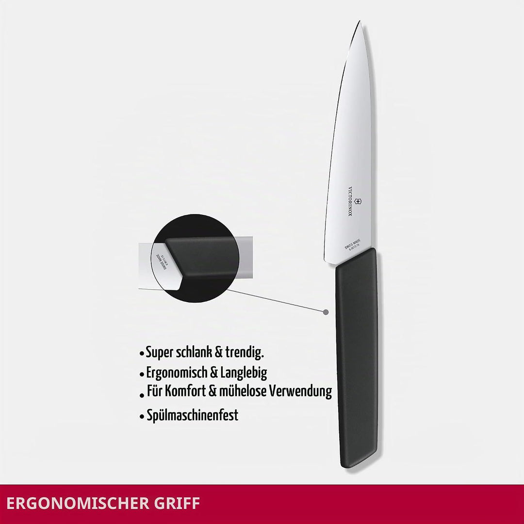 Victorinox Swiss Modern, Profi Officemesser, Extra Scharfe Klinge, gerader Schliff, 15 cm, Kunststof