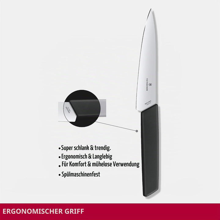 Victorinox Swiss Modern, Profi Officemesser, Extra Scharfe Klinge, gerader Schliff, 15 cm, Kunststof