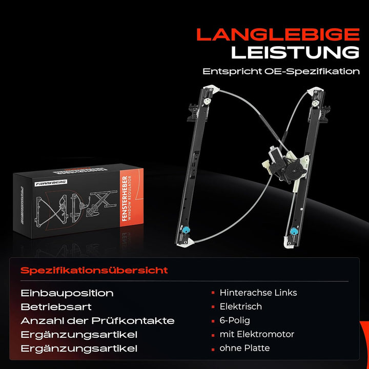 Frankberg Fensterheber Mit Motor Hinten Links Kompatibel mit Discovery V L462 SUV 2016-2021 LR083207