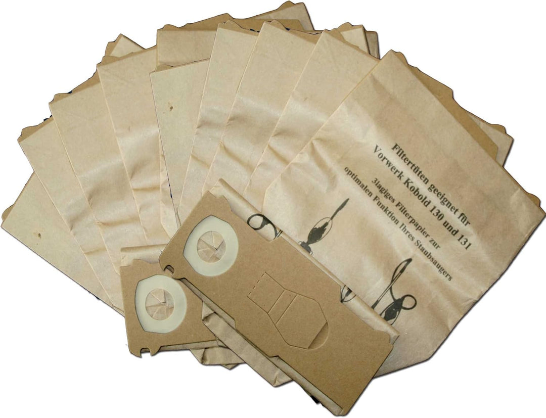 10 Staubsaugerbeutel + Filterset geeignet für Vorwerk VK 130 VK131 VK131 SC mit EB 350 oder EB 351