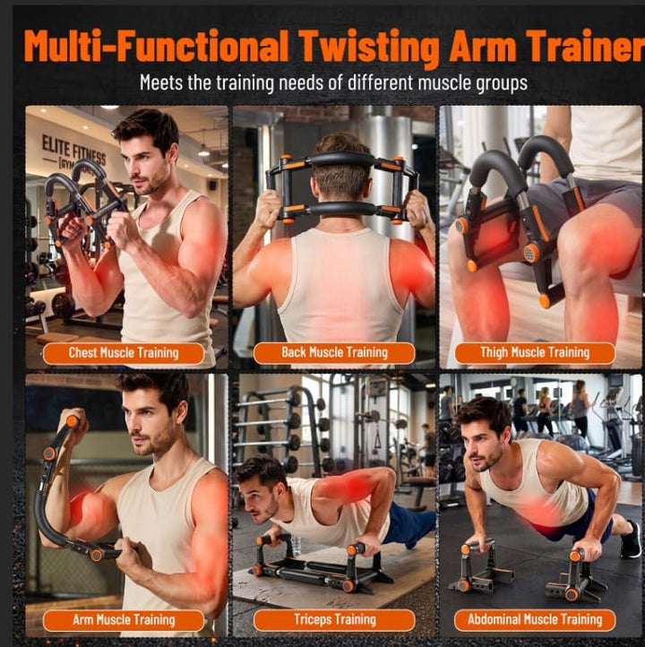 Twister Armtrainer, 3-in-1 Brusttrainer für Männer mit 40-120 lbs/18-55 kg einstellbarem Widerstand